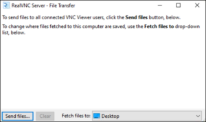 Screenshot showing how you can use RealVNC Connect to transfer files from PC to PC