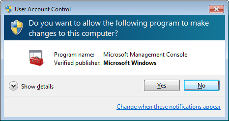 Windows 7 UAC prompt